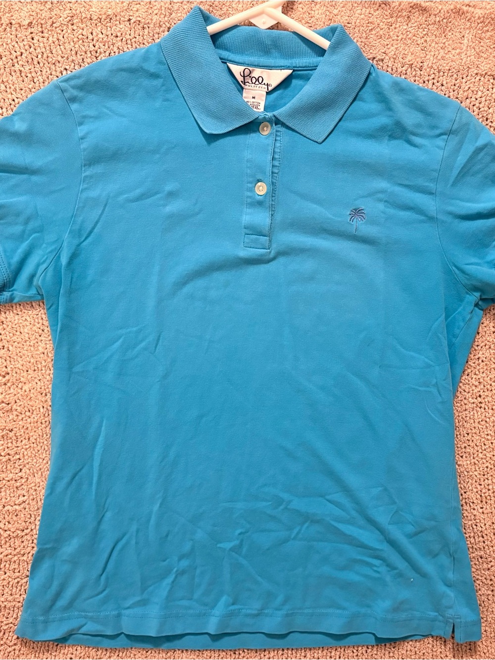 Lilly Pulitzer Turquoise Short-Sleeve Polo